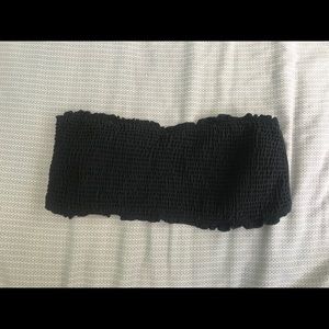 Hollister Ribbed Black Bandeau Bikini Top